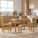 Spisestuesett 5 stk. Beige Massivt Eiketre