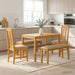 Spisestuesett 5 stk. Beige Massivt Eiketre