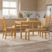 Spisestuesett 5 stk. Beige Massivt Eiketre