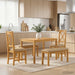 Spisestuesett 5 stk. Beige Massivt Eiketre