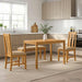 Spisestuesett 4 stk. Beige Massivt Eiketre