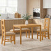 Spisestuesett 4 stk. Beige Massivt Eiketre