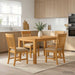Spisestuesett 5 stk. Beige Massivt Eiketre