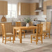 Spisestuesett 5 stk. Beige Massivt Eiketre