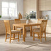 Spisestuesett 5 stk. Beige Massivt Eiketre
