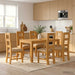 Spisestuesett 7 stk. Beige Massivt Eiketre