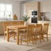 Spisestuesett 7 stk. Beige Massivt Eiketre