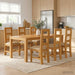 Spisestuesett 7 stk. Beige Massivt Eiketre