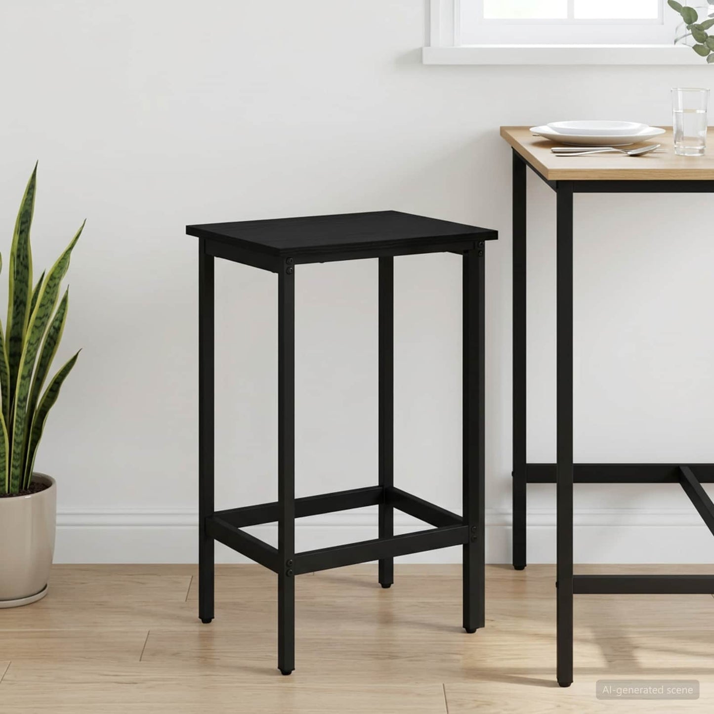Barstol Svart eik 40 x 32 x 64 cm Konstruert tre