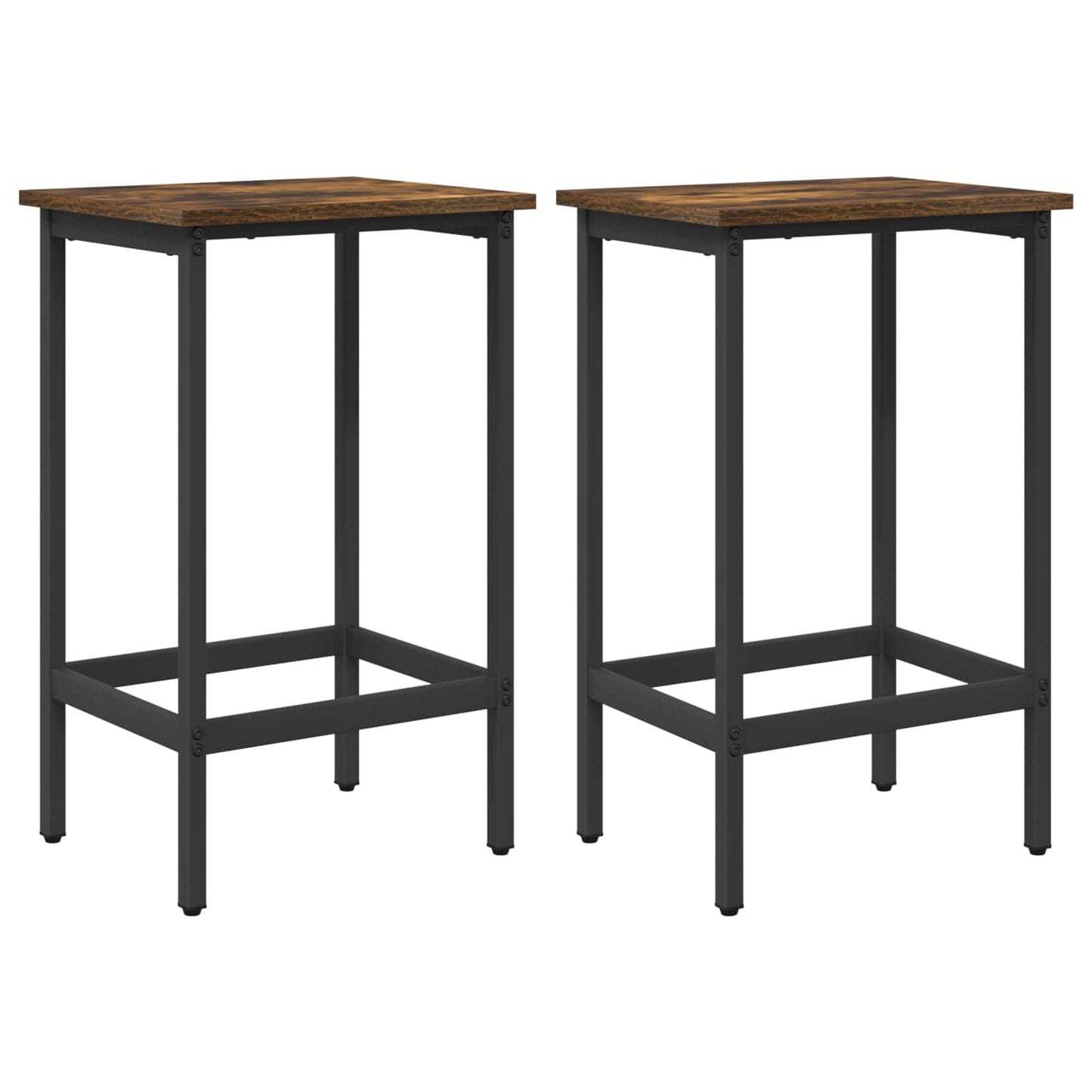 Barstol 2 pcs Røkt Eik 40 x 32 x 64 cm Konstruert tre