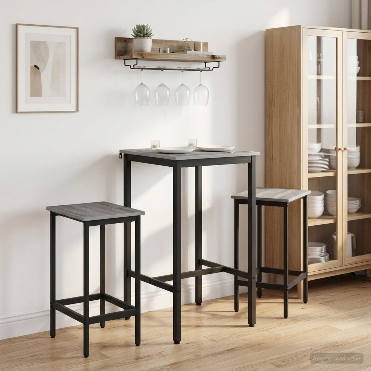 Barstol 2 pcs Grå Sonoma 40 x 32 x 64 cm Konstruert tre