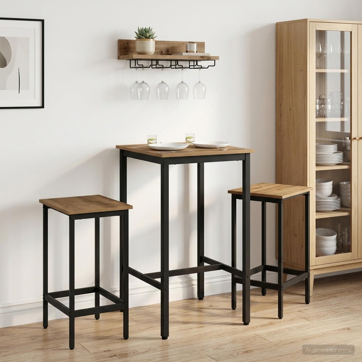Barstol 2 pcs Artisan eik 40 x 32 x 64 cm Konstruert tre