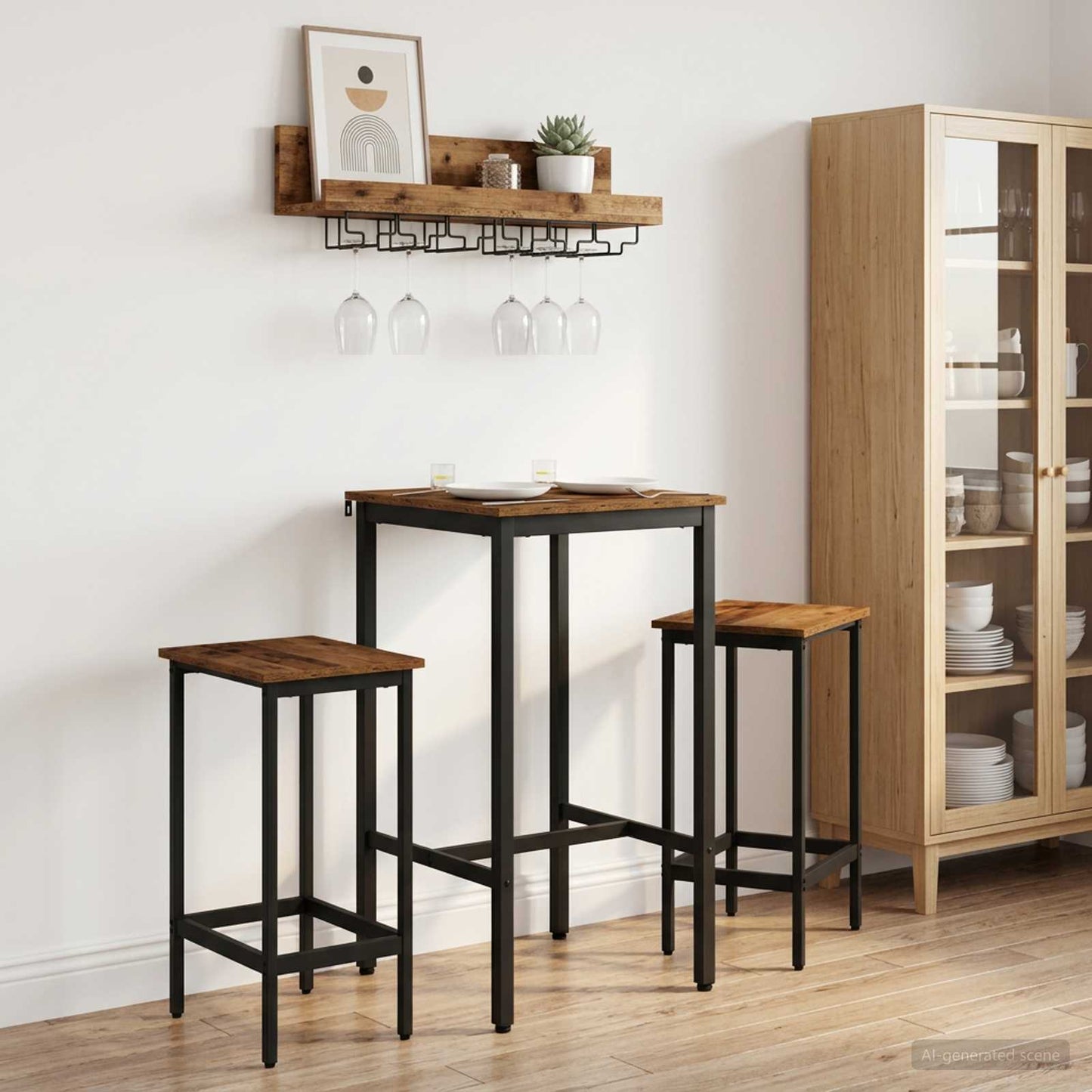 Barbord 52 x 52 x 110 cm Konstruert tre Gammelt tre Rektangulær