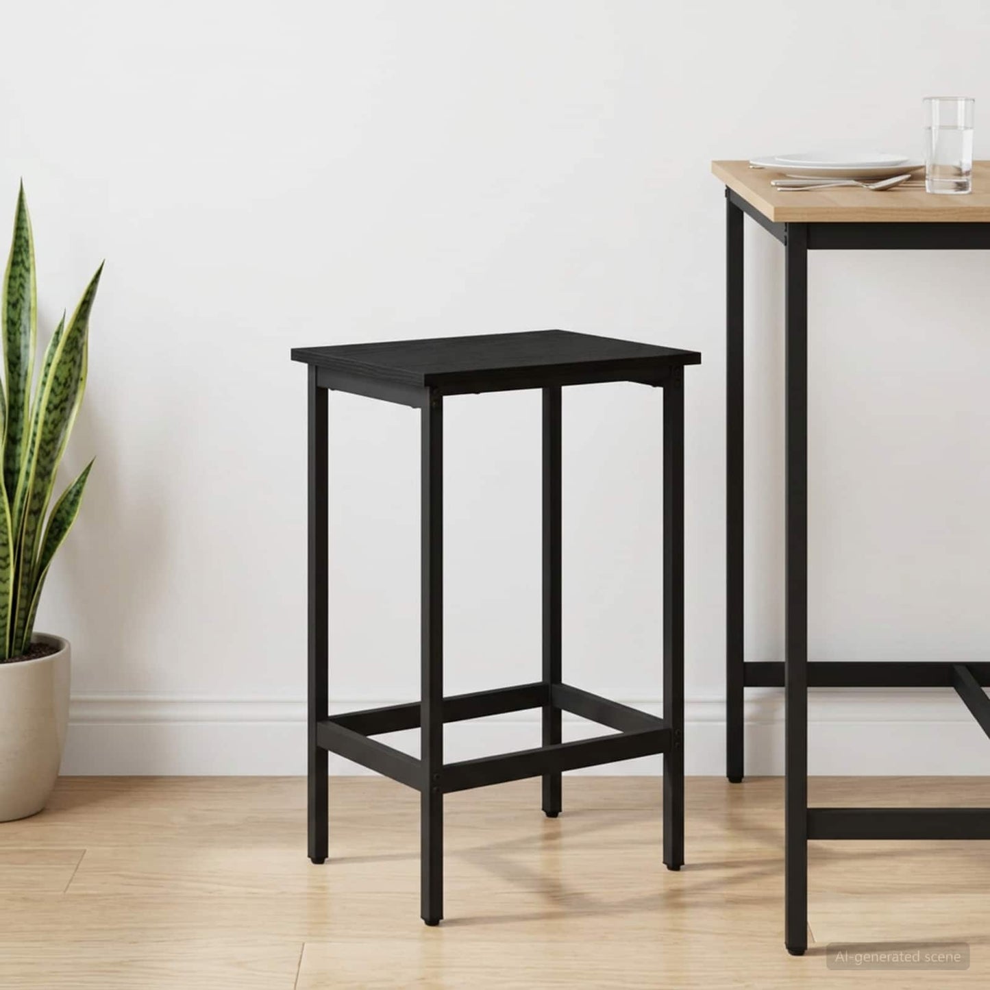 Barstol Svart eik 40 x 32 x 74 cm Konstruert tre