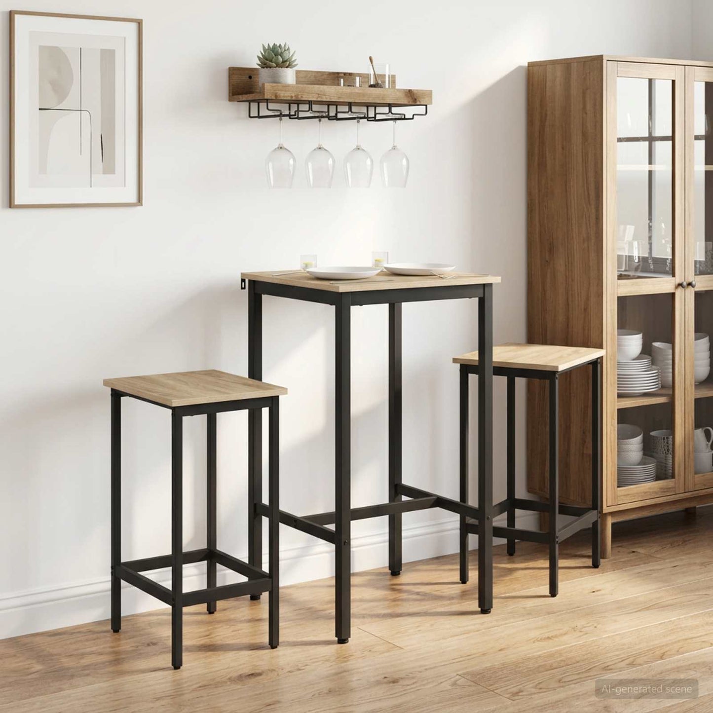Barstol 2 stk. Sonoma eik 40 x 32 x 74 cm Konstruert tre