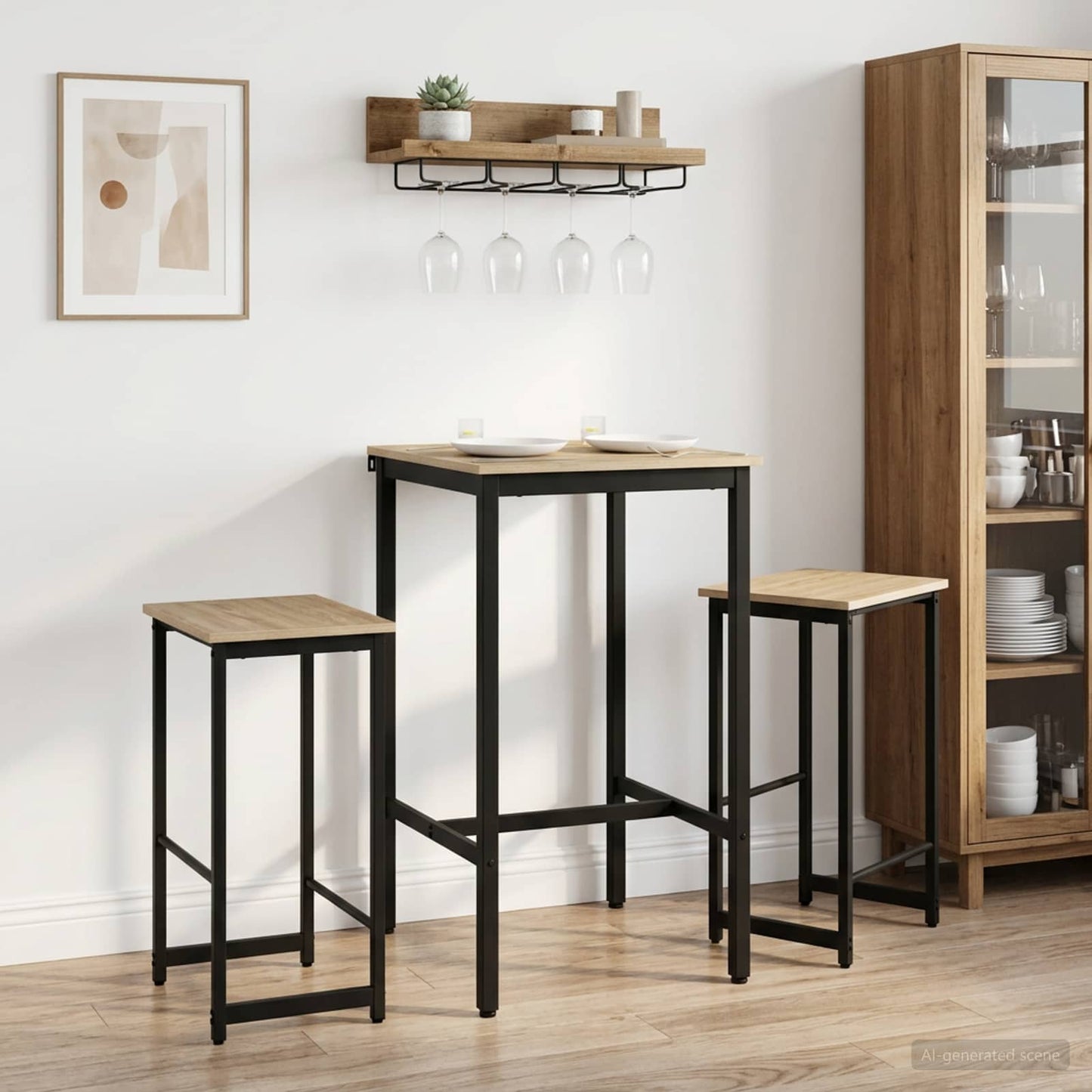 Barstol 2 stk. Sonoma eik 40 x 32 x 64 cm Konstruert tre