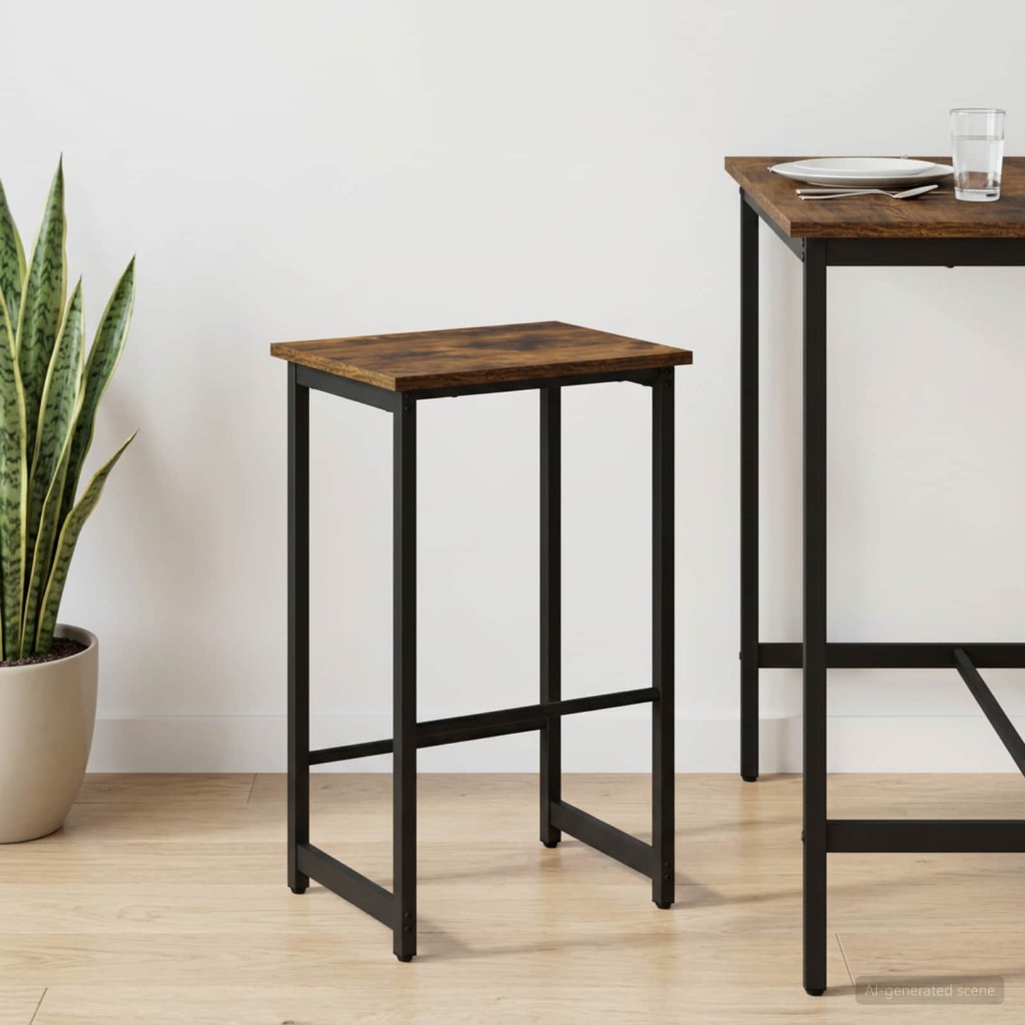 Barstol Røkt Eik 40 x 32 x 64 cm Konstruert tre