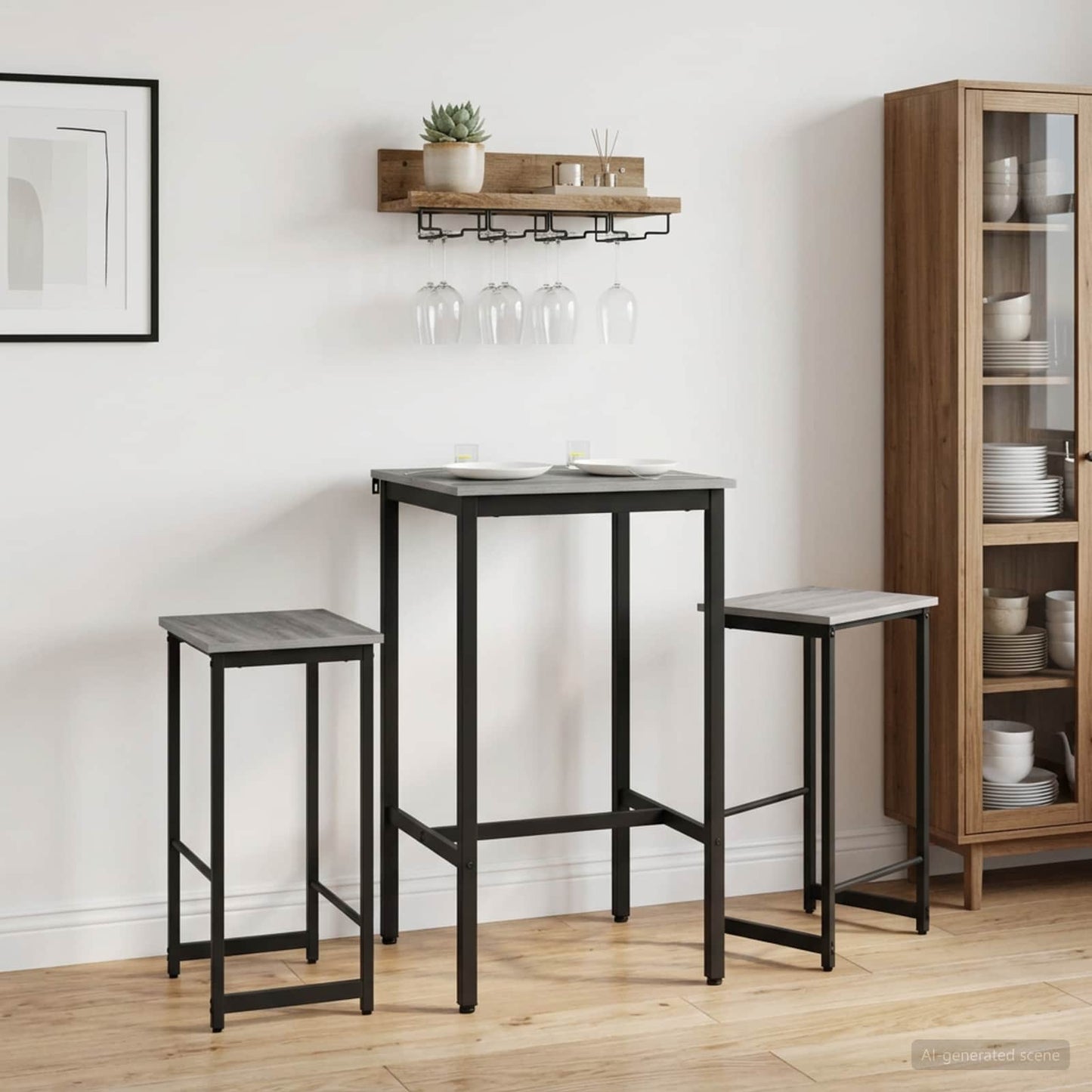 Barstol 2 stk. Grå Sonoma 40 x 32 x 64 cm Konstruert tre