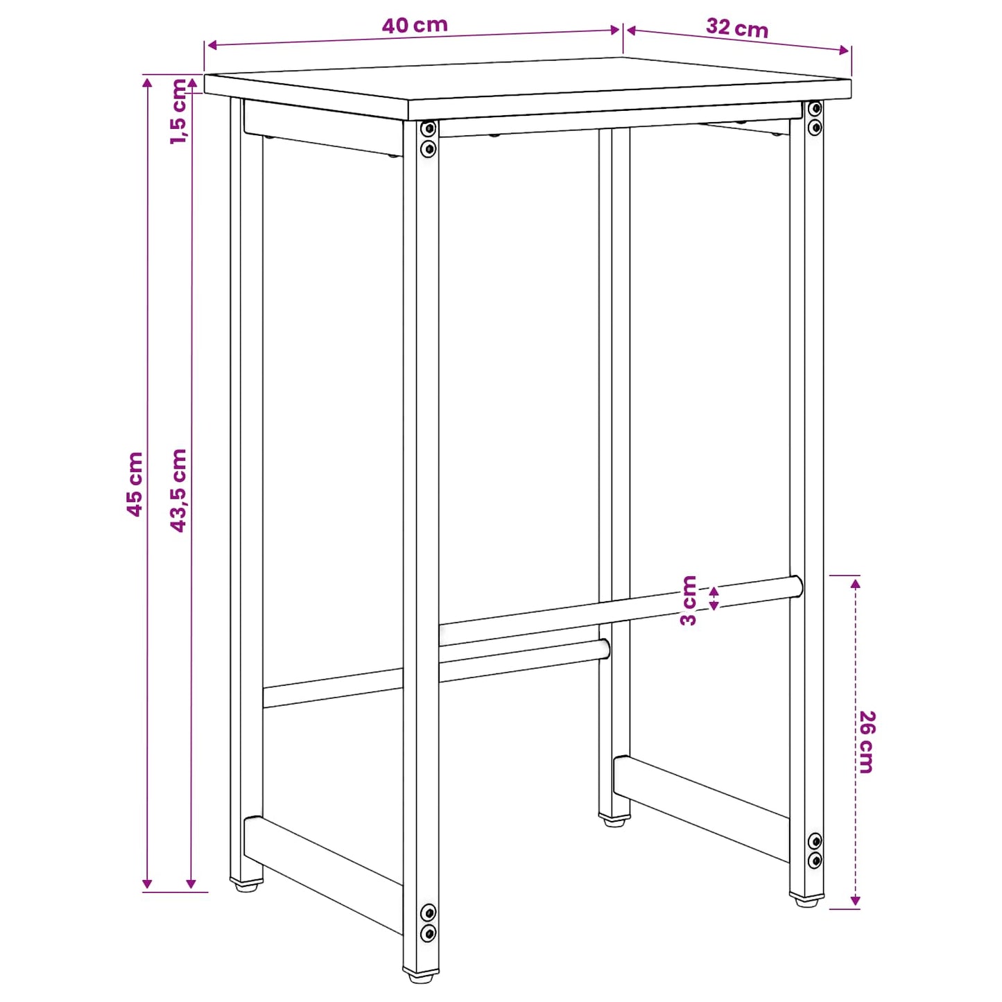 Barstol Artisan eik 40 x 32 x 64 cm Konstruert tre