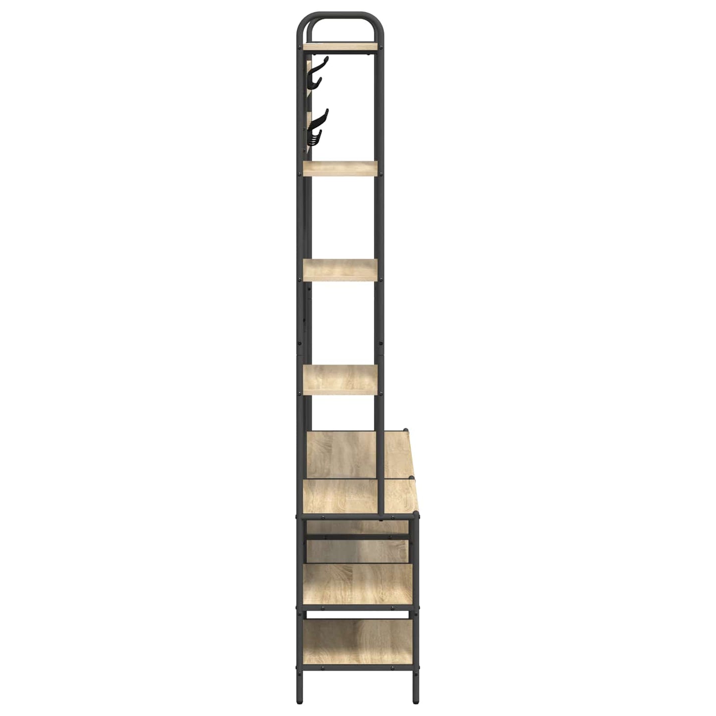 Knaggrekker med sko benk Sonoma eik 120,5 x 34 x 190 cm