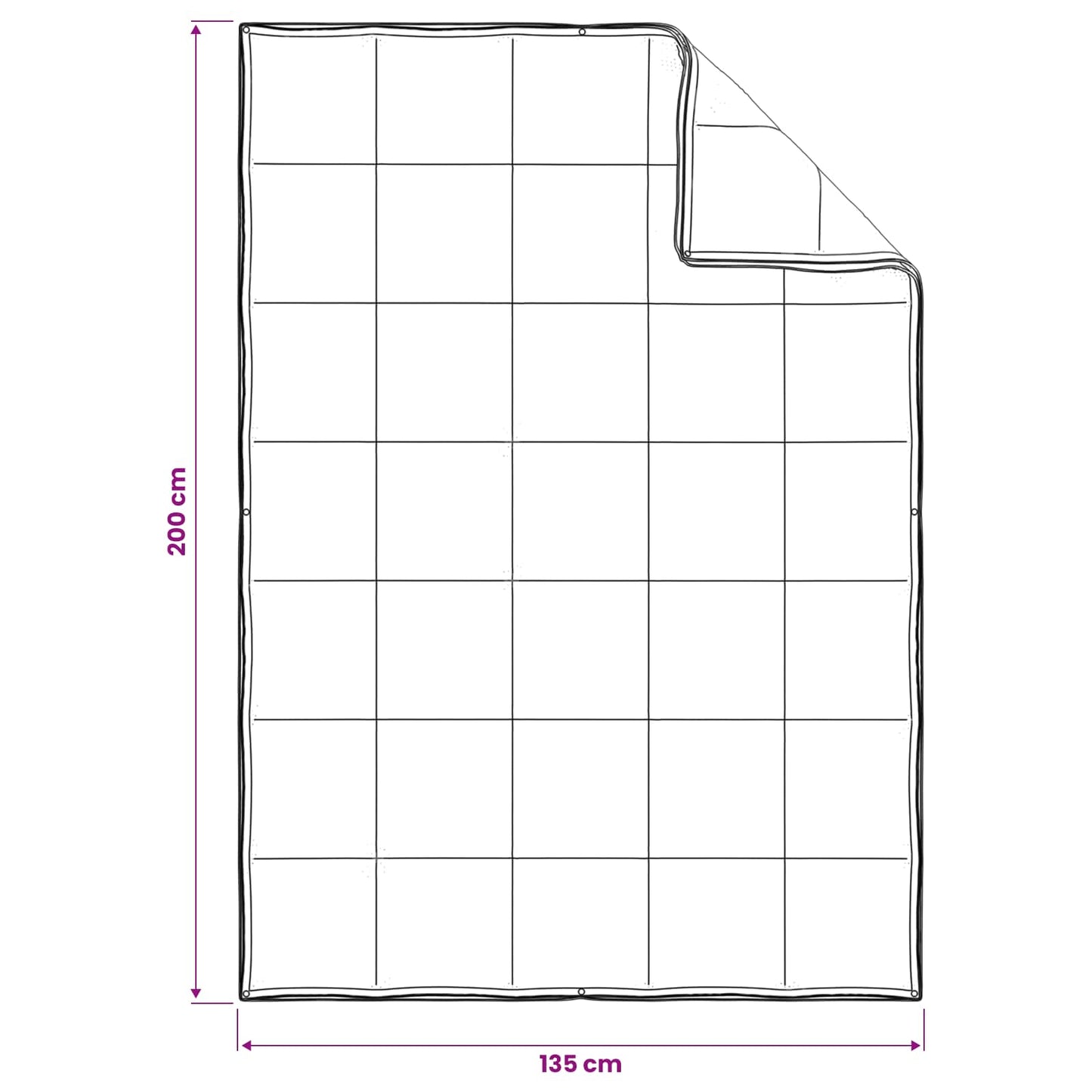 Dyne 135 x 200 cm 100% Bomull Hvit