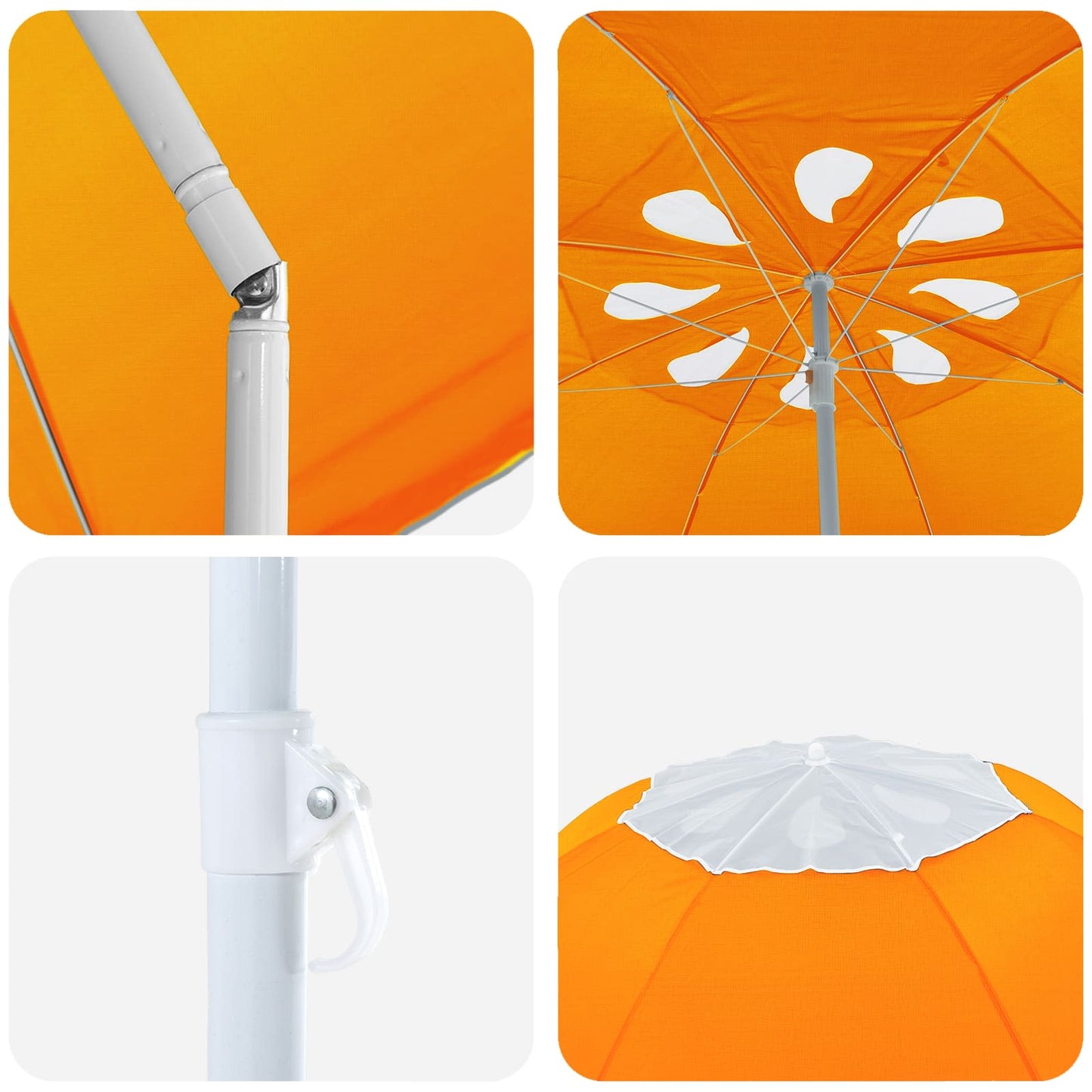 Hageparasol 240 cm 170T polyester Oransje
