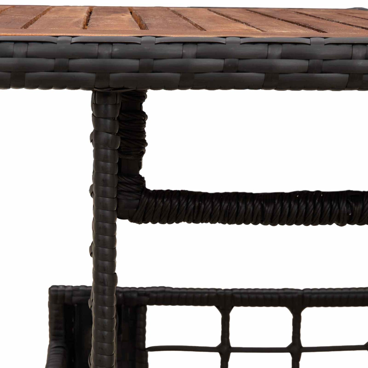 Hagebord Svart og naturlig 100 x 55 x 37 cm PE Rattan og Glass