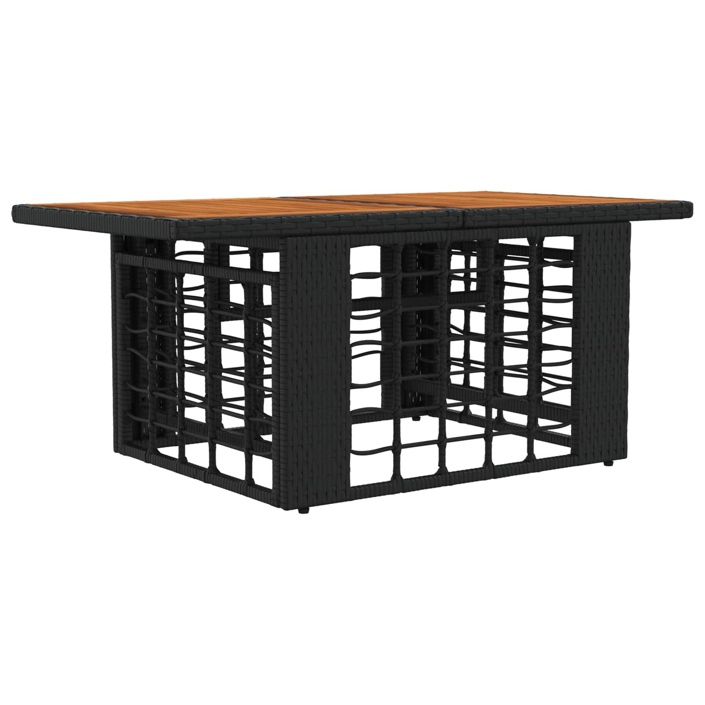 Hagebord Svart og naturlig 100 x 55 x 37 cm PE Rattan og Glass