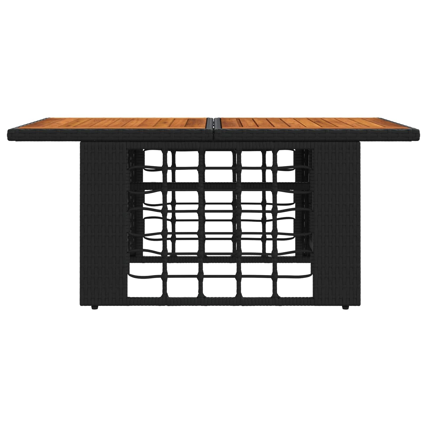 Hagebord Svart og naturlig 100 x 55 x 37 cm PE Rattan og Glass