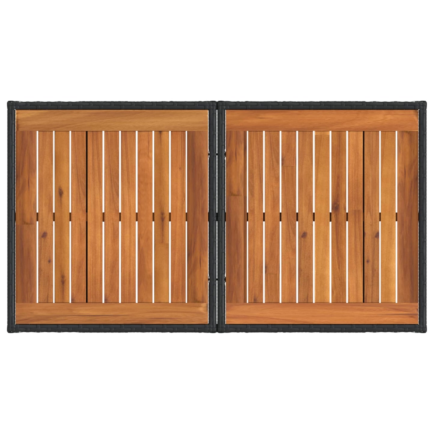 Hagebord Svart og naturlig 100 x 55 x 37 cm PE Rattan og Glass