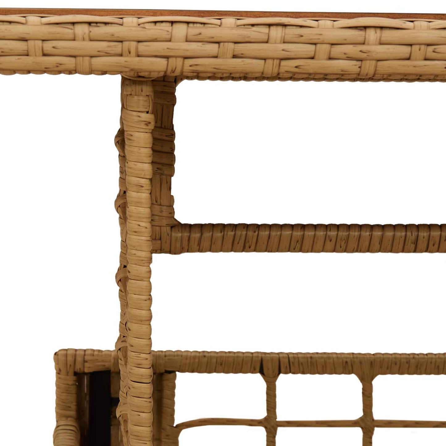 Hagebord Naturlig 100 x 55 x 37 cm PE Rattan og Glass