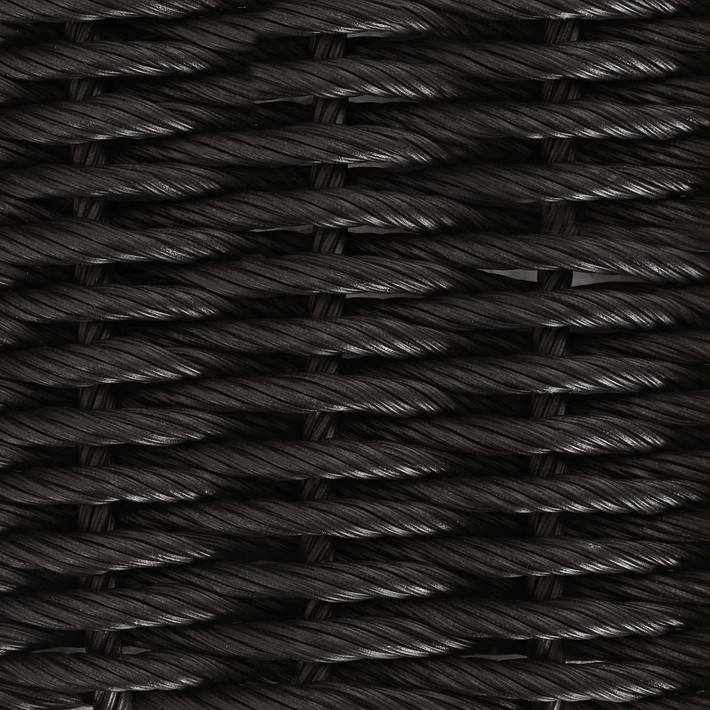 Hagebord Svart 55 x 55 x 37 cm PE Rattan og Glass