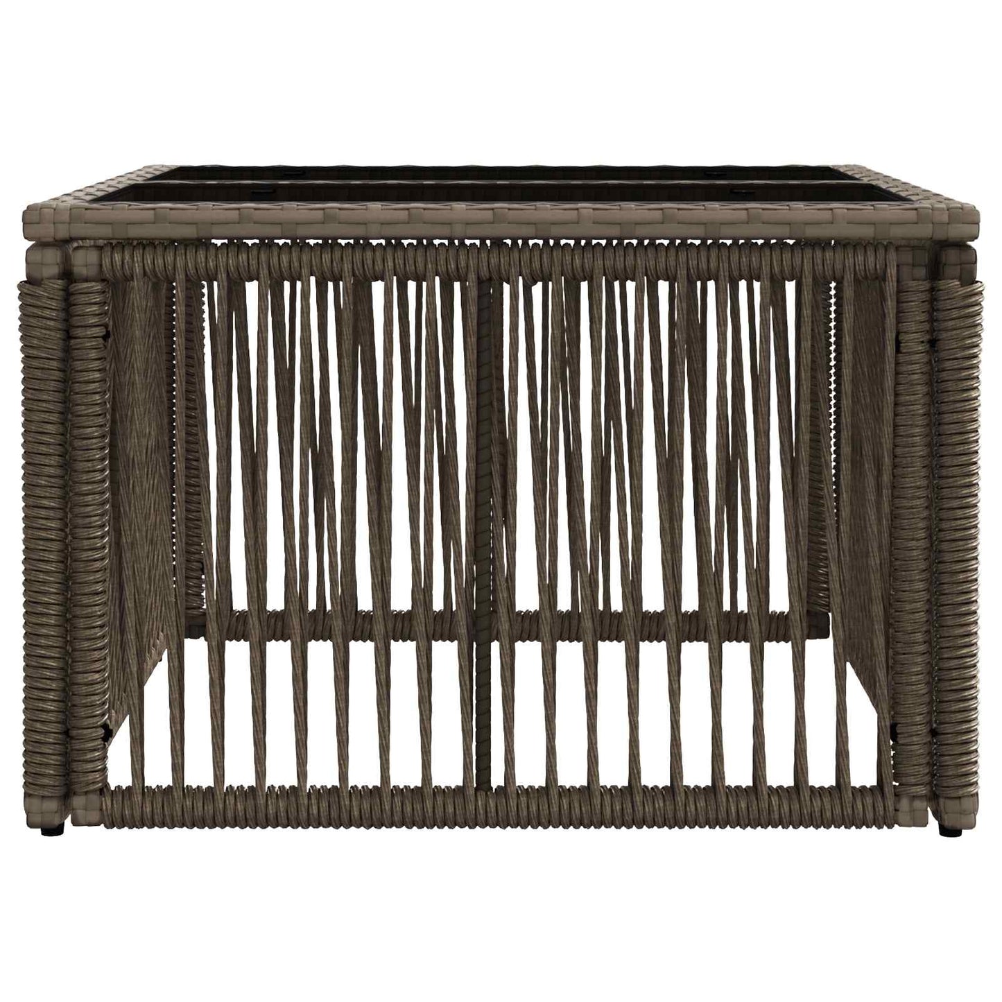 Hagebord Grå og svart 55 x 55 x 37 cm PE Rattan og Glass