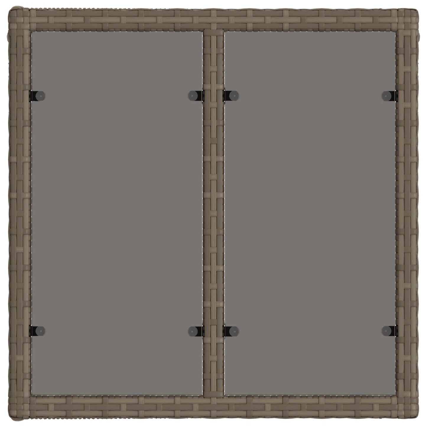 Hagebord Grå og svart 55 x 55 x 37 cm PE Rattan og Glass