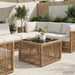 Hagebord Beige og svart 55 x 55 x 37 cm PE Rattan og Glass
