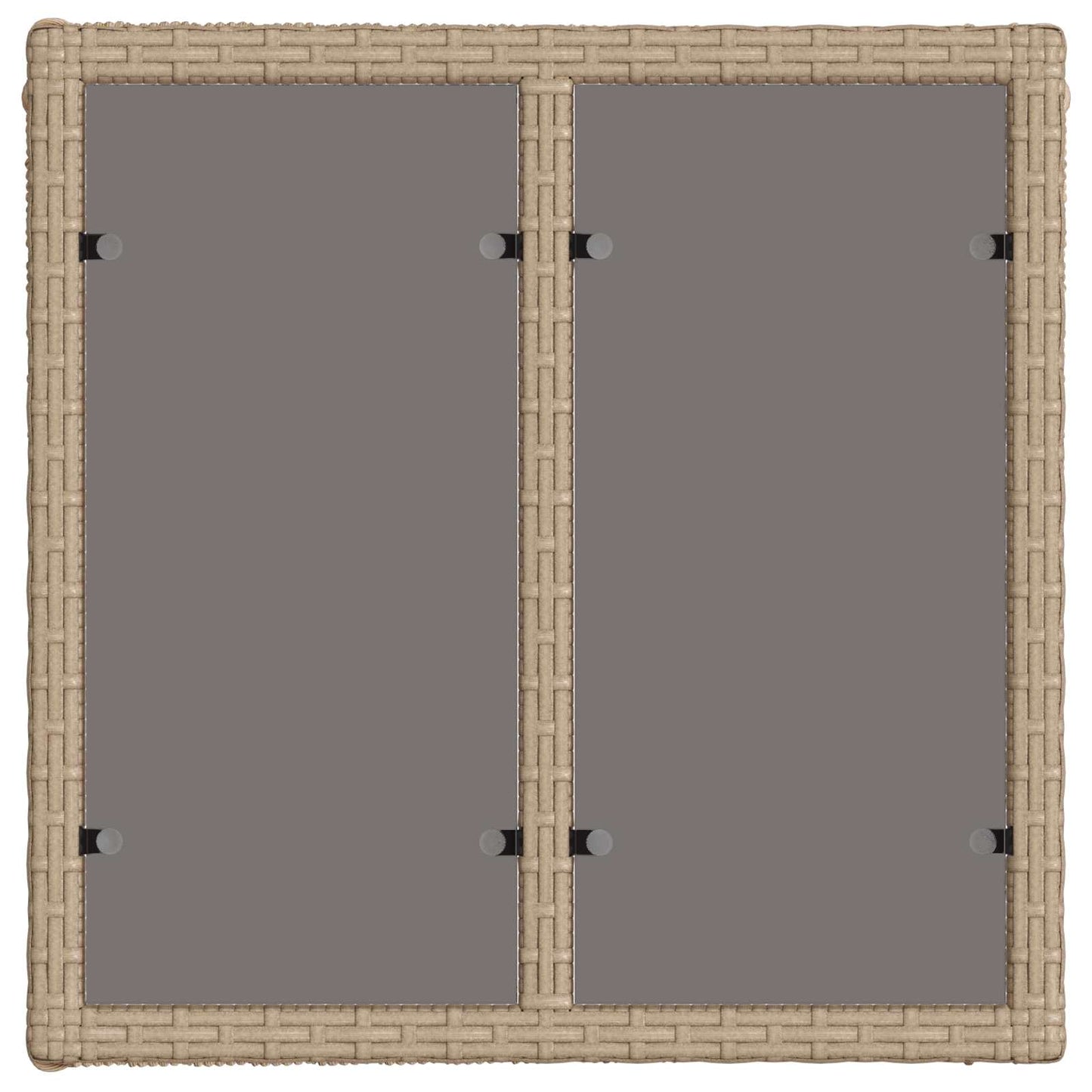 Hagebord Beige og svart 55 x 55 x 37 cm PE Rattan og Glass