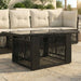 Hagebord Svart 100 x 55 x 37 cm PE Rattan og Glass