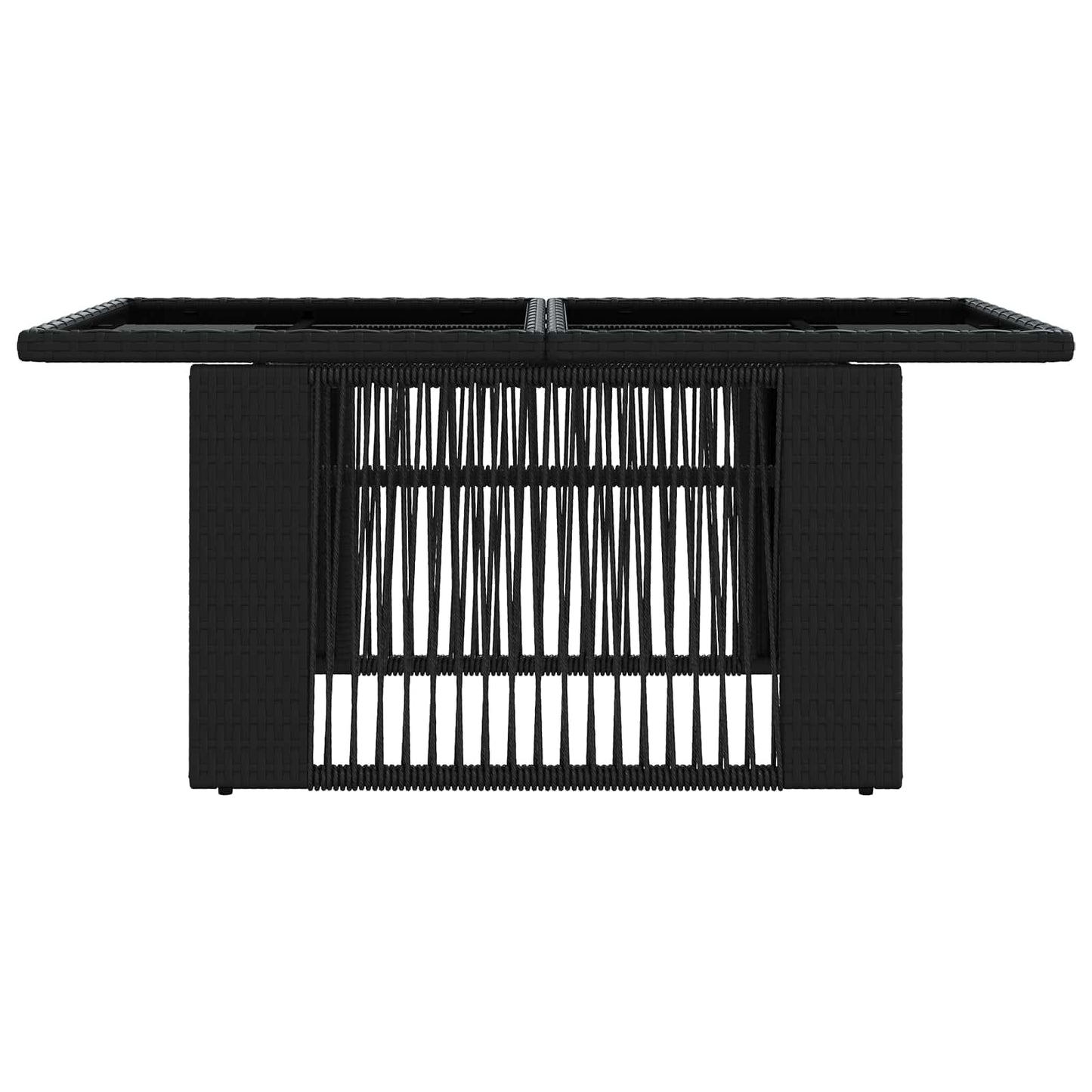 Hagebord Svart 100 x 55 x 37 cm PE Rattan og Glass