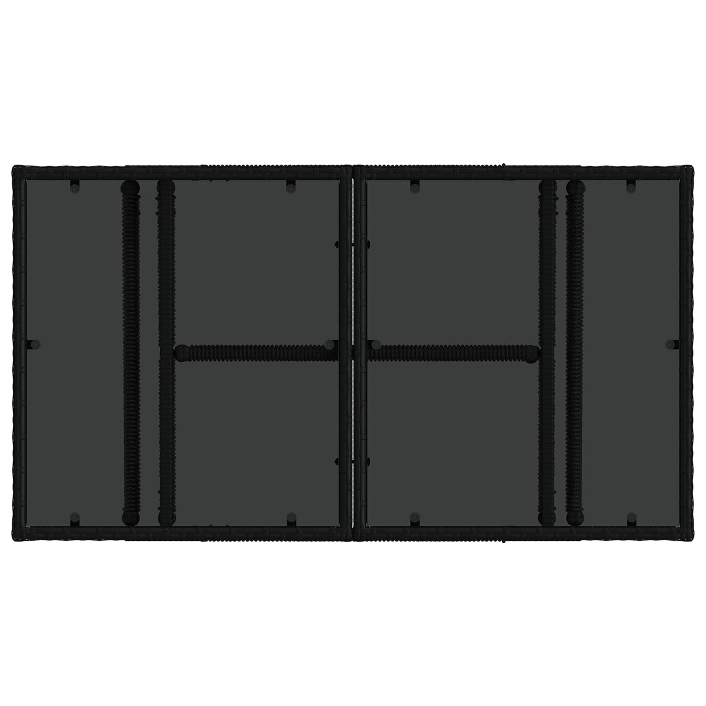 Hagebord Svart 100 x 55 x 37 cm PE Rattan og Glass