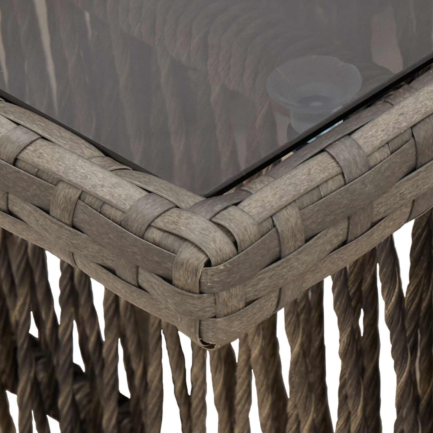 Hagebord Grå 100 x 55 x 37 cm PE Rattan og Glass