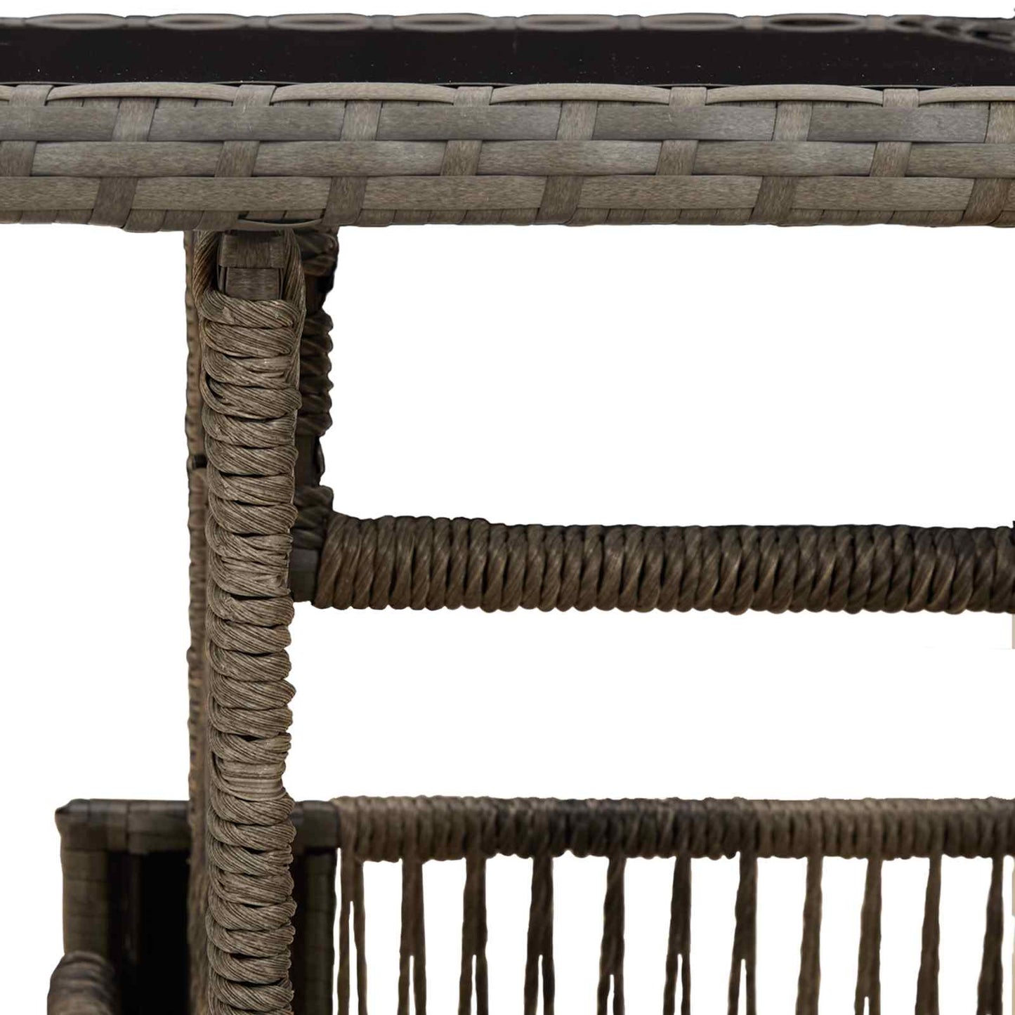 Hagebord Grå 100 x 55 x 37 cm PE Rattan og Glass