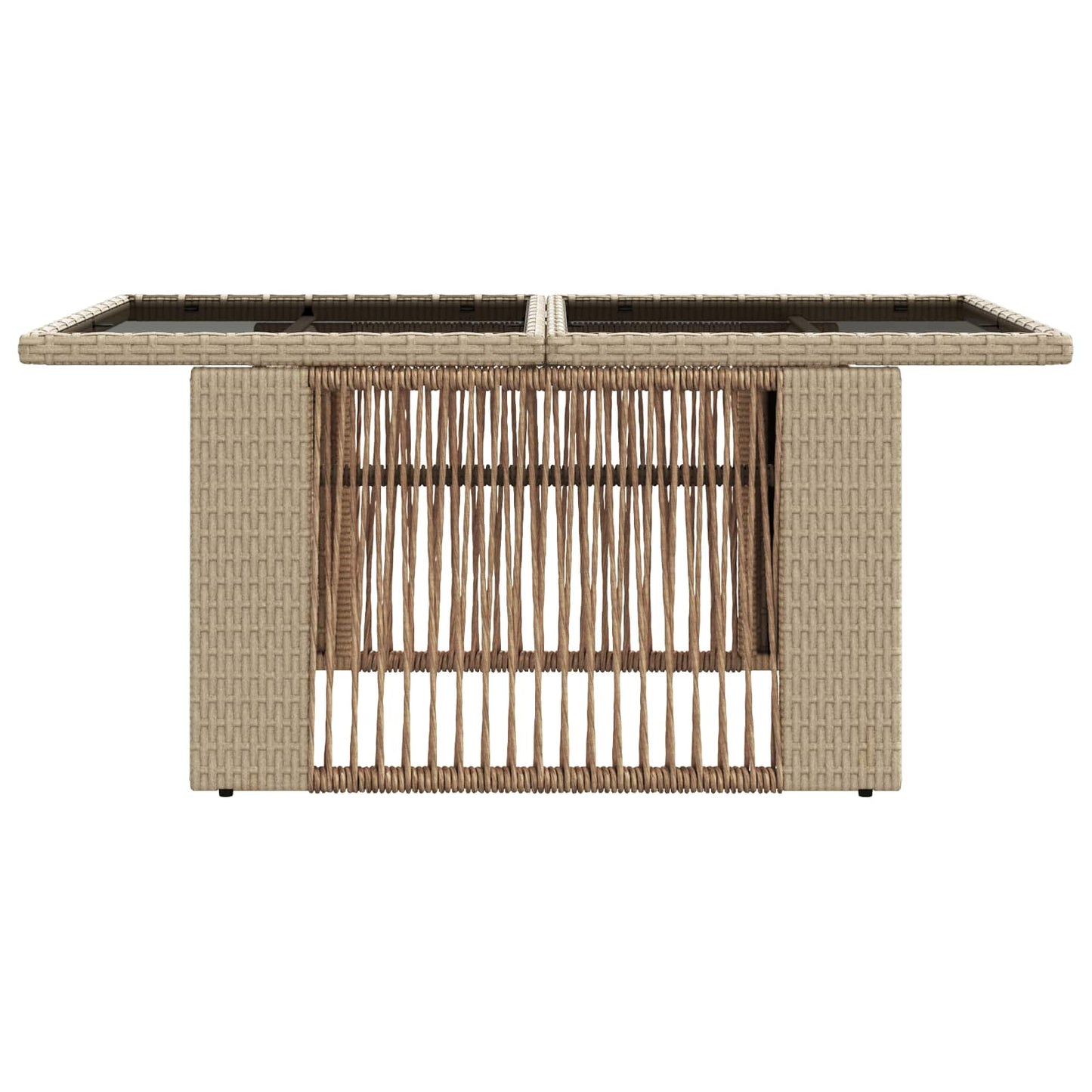 Hagebord Beige 100 x 55 x 37 cm PE Rattan og Glass