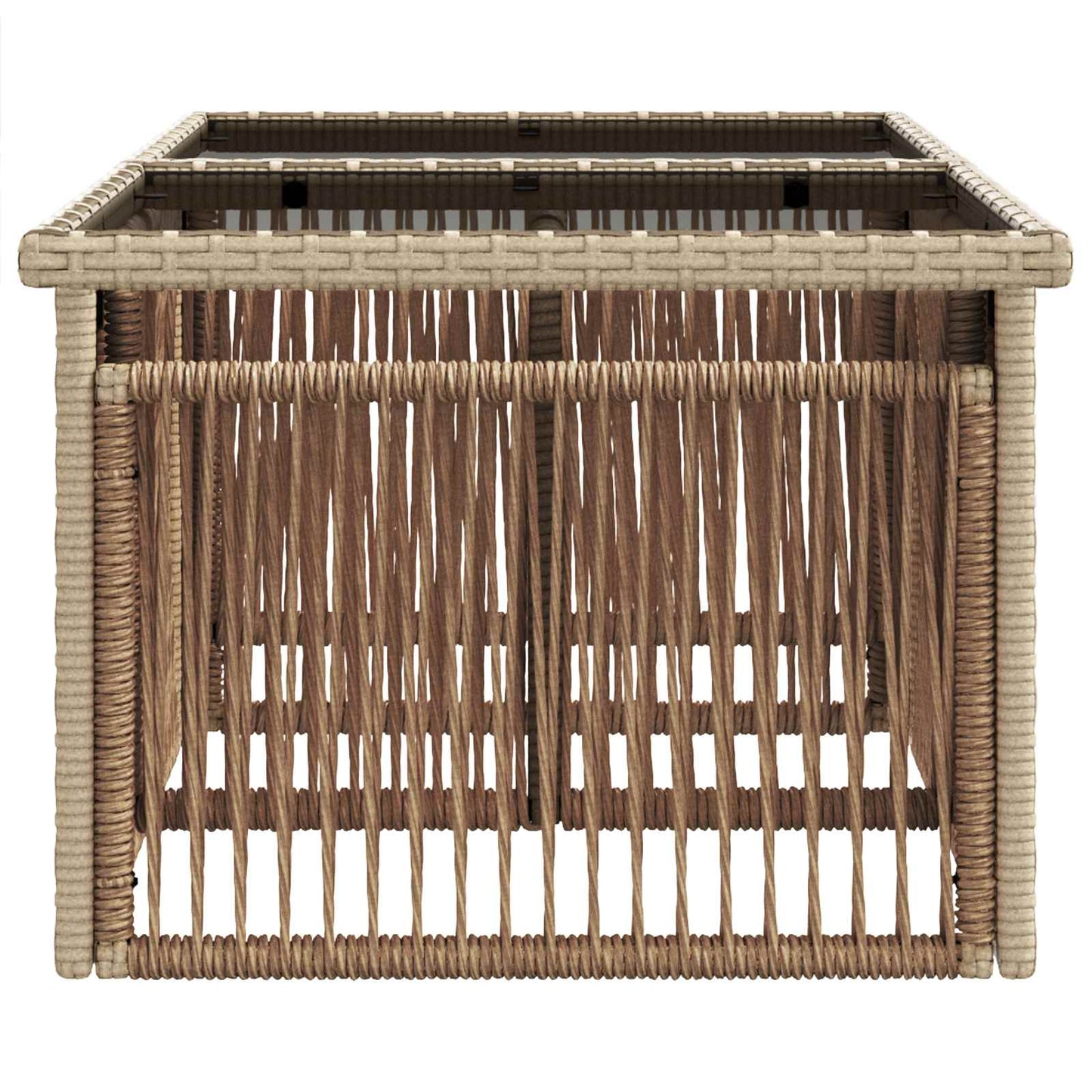 Hagebord Beige 100 x 55 x 37 cm PE Rattan og Glass