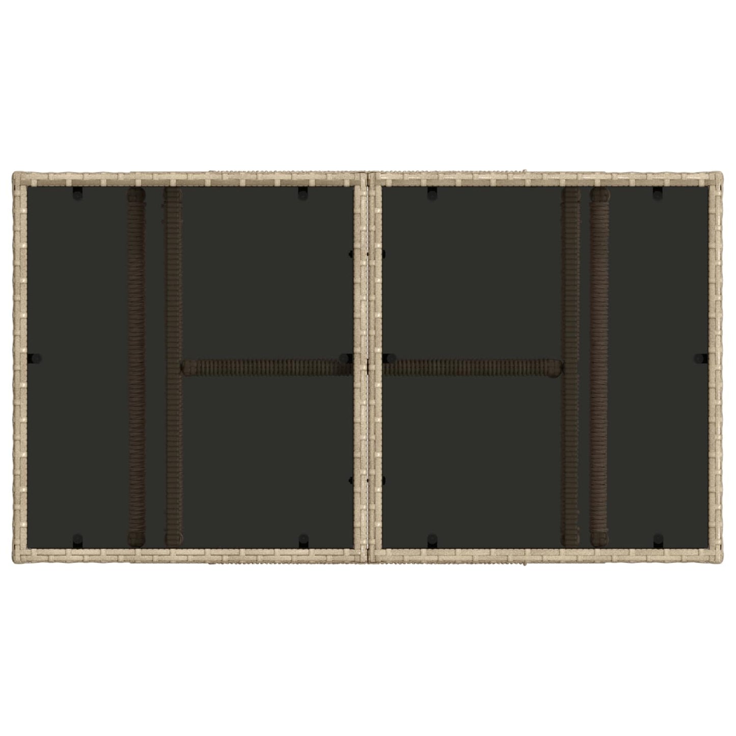 Hagebord Beige 100 x 55 x 37 cm PE Rattan og Glass