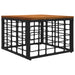 Hagebord Svart og naturlig 55 x 55 x 37 cm PE Rattan og Glass