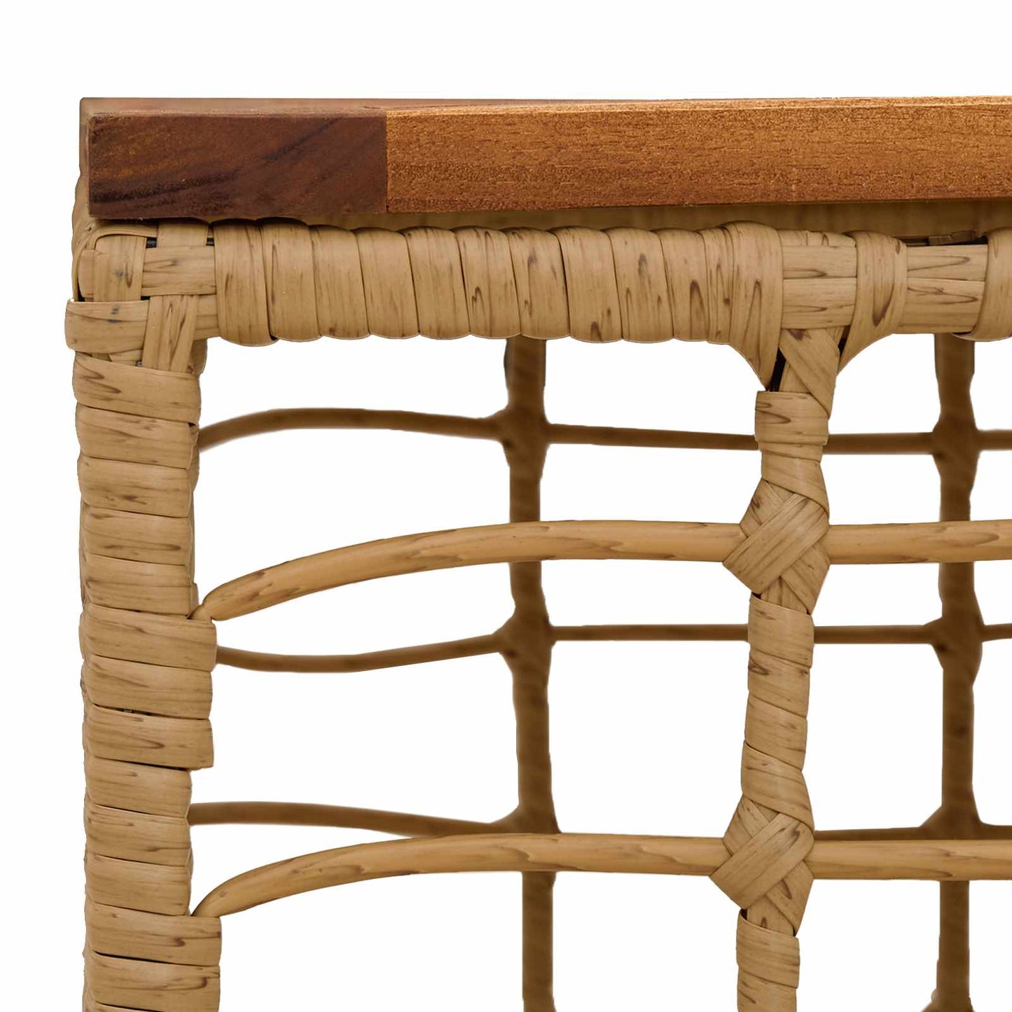 Hagebord Naturlig 55 x 55 x 37 cm PE Rattan og Glass