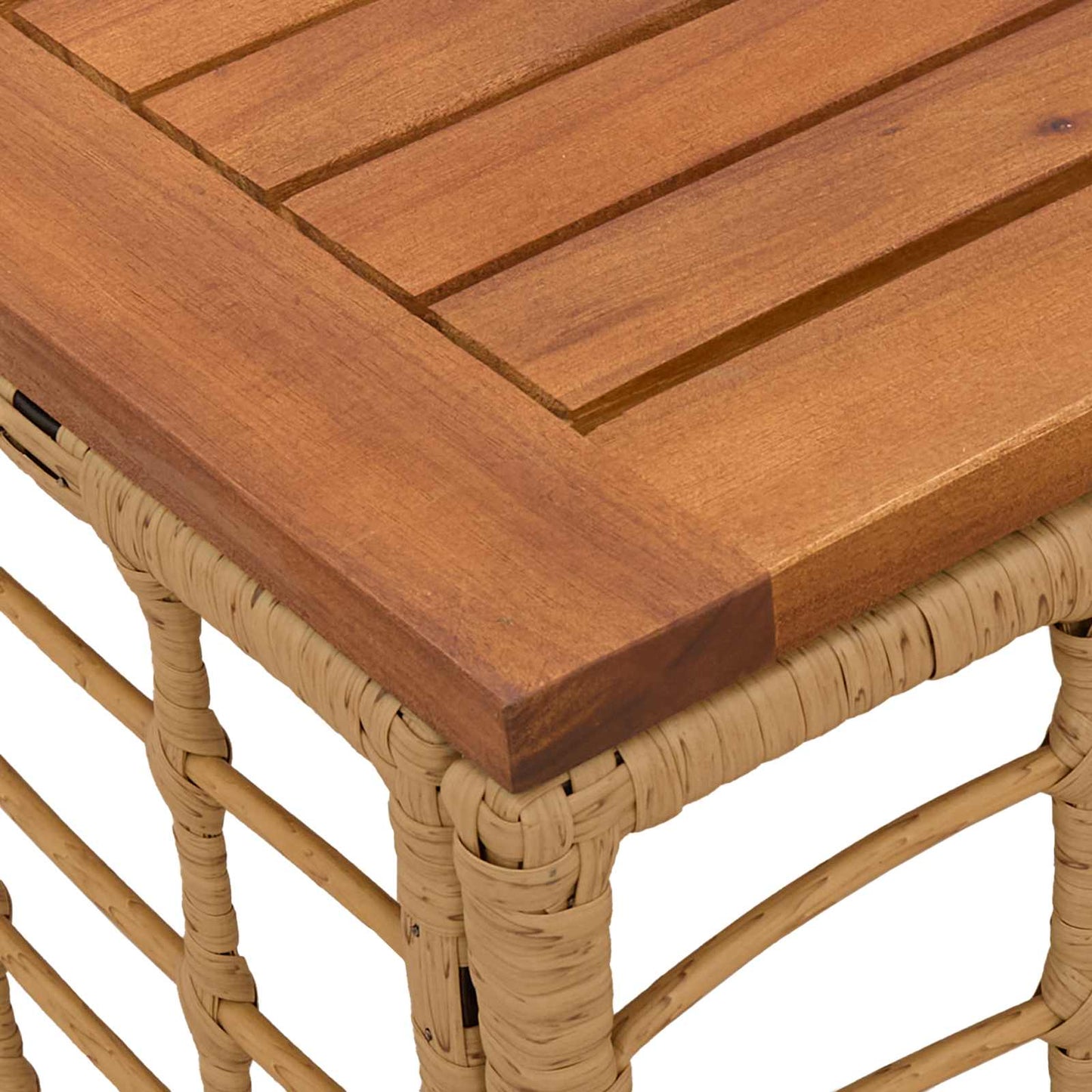 Hagebord Naturlig 55 x 55 x 37 cm PE Rattan og Glass