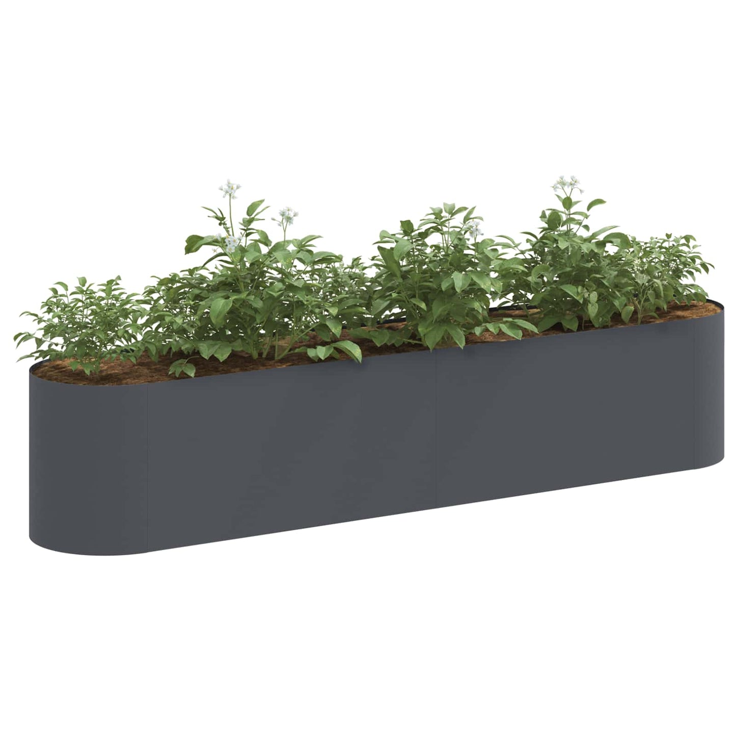 Hevet Hagebed Antrasitt 200 x 40 x 40 cm