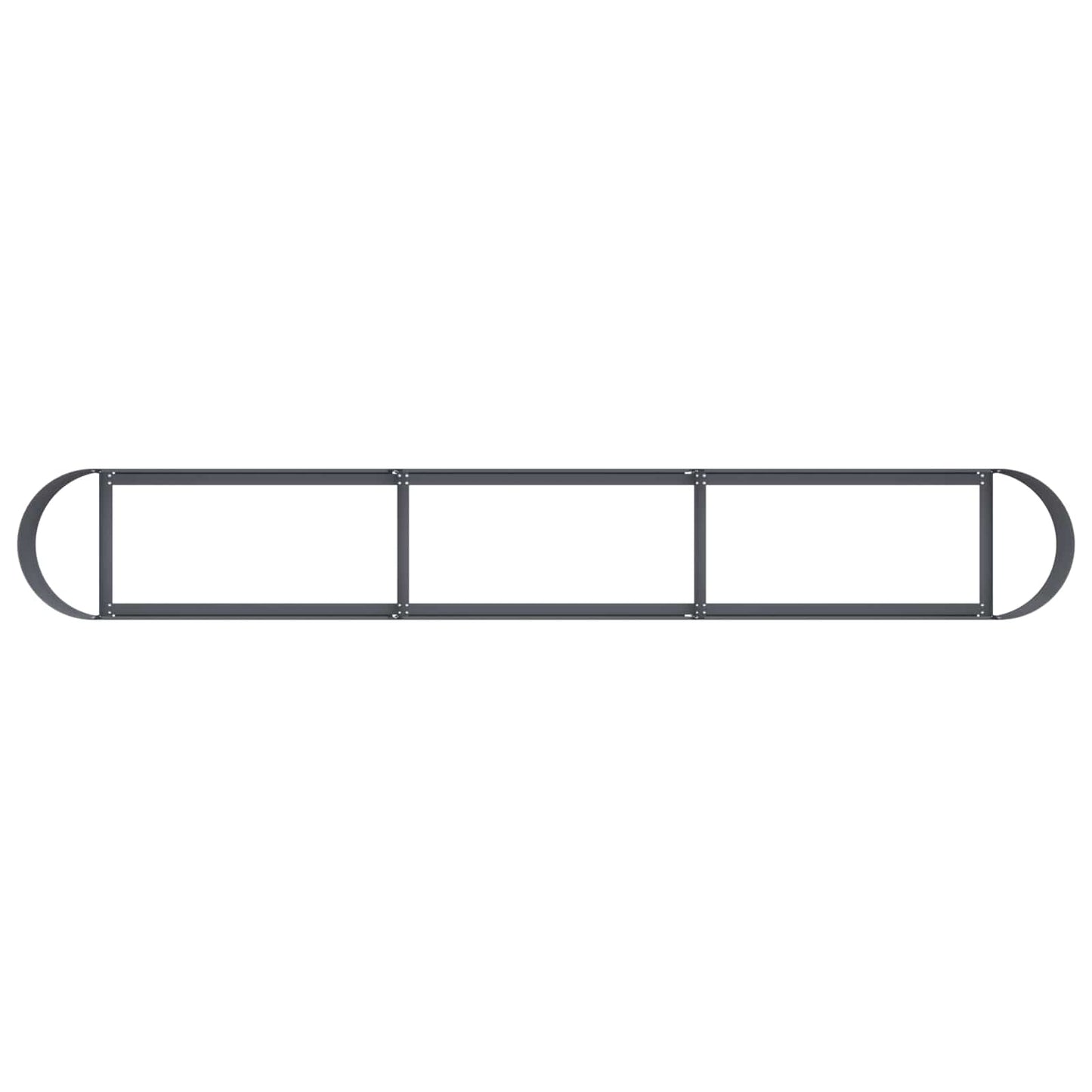Hevet Hagebed Antrasitt 280 x 40 x 40 cm