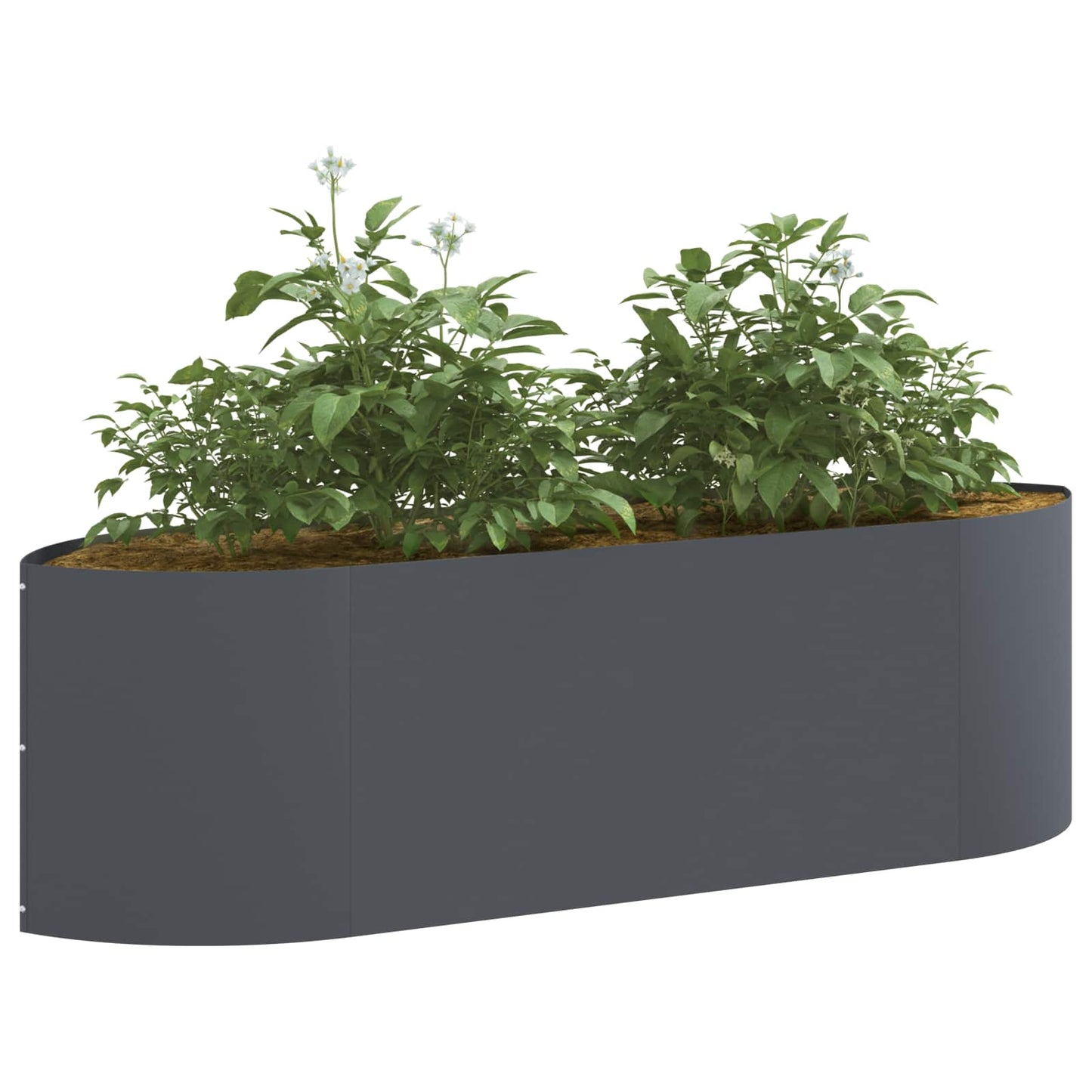 Hevet Hagebed Antrasitt 140 x 40 x 40 cm Stål